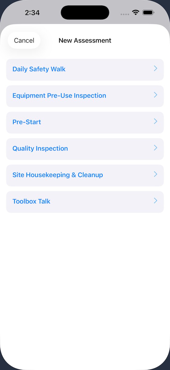 List of custom assessment types